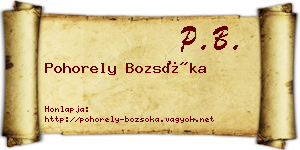 Pohorely Bozsóka névjegykártya
